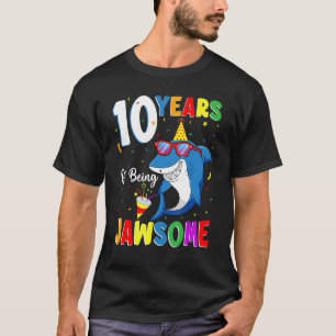 T-shirt 10 ans d'être un requin jawsome 10e anniversaire 1