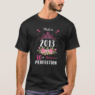 T-shirt 10 Ans Femmes 10ème Anniversaire Filles Fabriquées