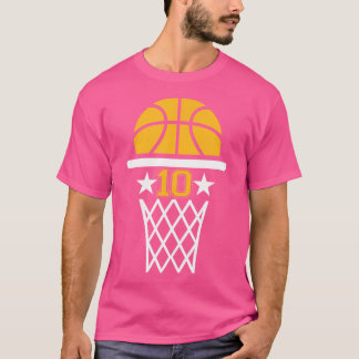 T-shirt 10 Ans Garçon 10E Anniversaire Basketball Thème