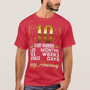 T-shirt 10 ans mariés Funny 10e anniversaire de Mariage