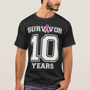 T-shirt 10 Ans Survivant Du Cancer Du Sein Pour Les Femmes