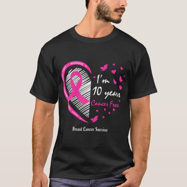 T-shirt 10 ans Survivor Femmes Maman Pink Cancer du Sein (Devant)