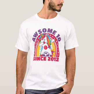 T-shirt 10 Ans Unicorne Dabbing 10E Anniversaire Unicorne