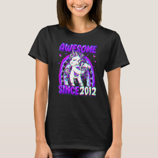 T-shirt 10 Ans Unicorne Flossing 10e Anniversaire Girl U