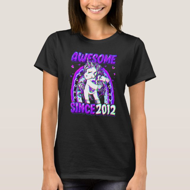 T-shirt 10 Ans Unicorne Flossing 10e Anniversaire Girl U (Devant)