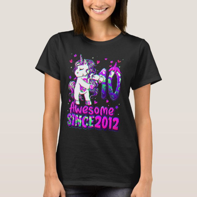 T-shirt 10 Ans Unicorne Flossing 10e Anniversaire Girl U (Devant)