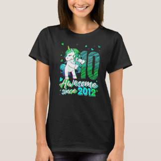 T-shirt 10 Ans Unicorne Flossing 10e Anniversaire Unico
