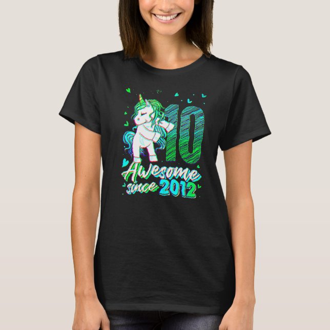 T-shirt 10 Ans Unicorne Flossing 10e Anniversaire Unico (Devant)