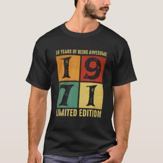 T-shirt 10 Ans Vintage 1971 Limited Edition 50E Birt