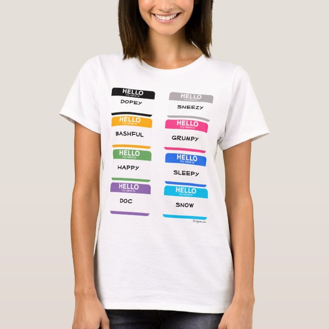 T-shirt 10 Bonjour Mon Nom Est Stickers Couleurs T Chemise (Devant)