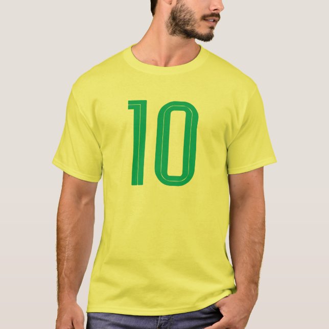 T-shirt 10 Brésil Football (Vert) (Devant)