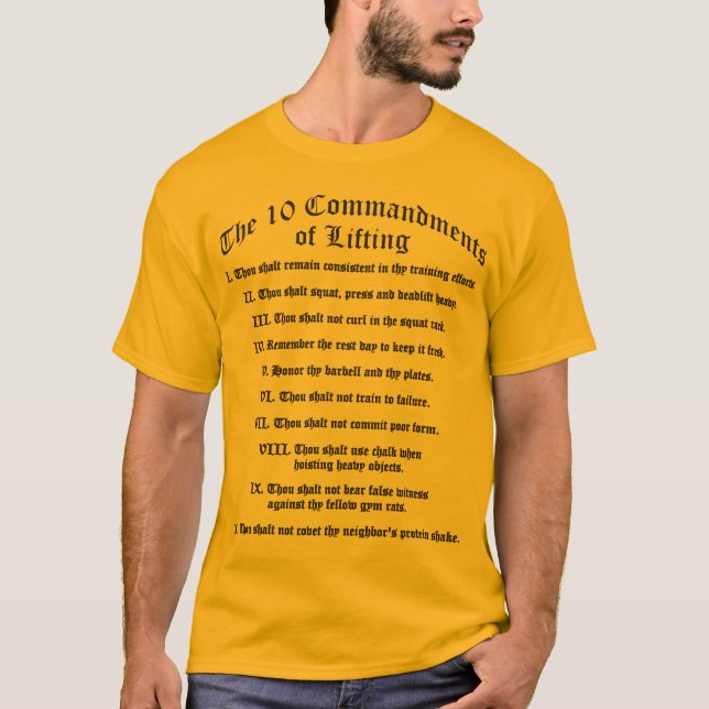 T-shirt 10 commandements du levage (Devant)
