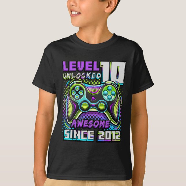 T-shirt 10 Déverrouillé Awesome 2012 jeu vidéo 10e anniver (Devant)