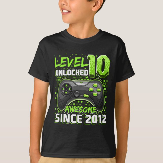 T-shirt 10 Déverrouillé Awesome 2012 jeu vidéo 10e anniver (Devant)