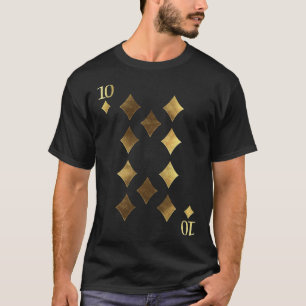 T-shirt 10 Dix de Carreaux Carte à Jouer Poker Carte Black