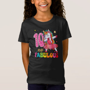 T-Shirt 10 & Fabulous Unicorn 10th Birthday Shirt