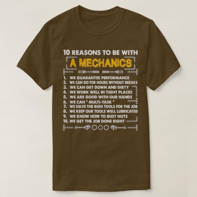 T-shirt 10 reason to be a Mechanic  (Design devant)