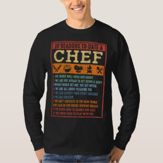 T-shirt 10 Reasons To Date A Chef Chief Cook Retro Culina