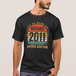 T-shirt 10 Year Old Gift November 2011 Vintage 10Th Birthd