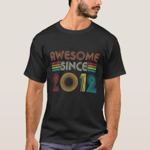 T-shirt 10 Year Old Vintage Awesome Since 2012 Rétro 10th