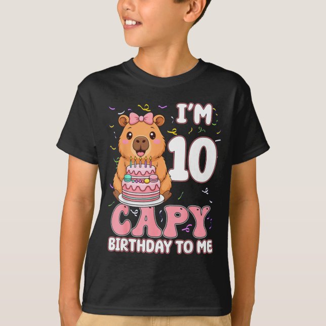 T-shirt 10 Years Old Capy Birthday To Me 10th Birthday Cap (Devant)