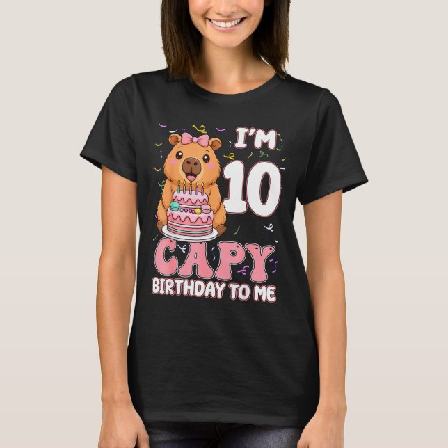 T-shirt 10 Years Old Capy Birthday To Me 10th Birthday Cap (Devant)