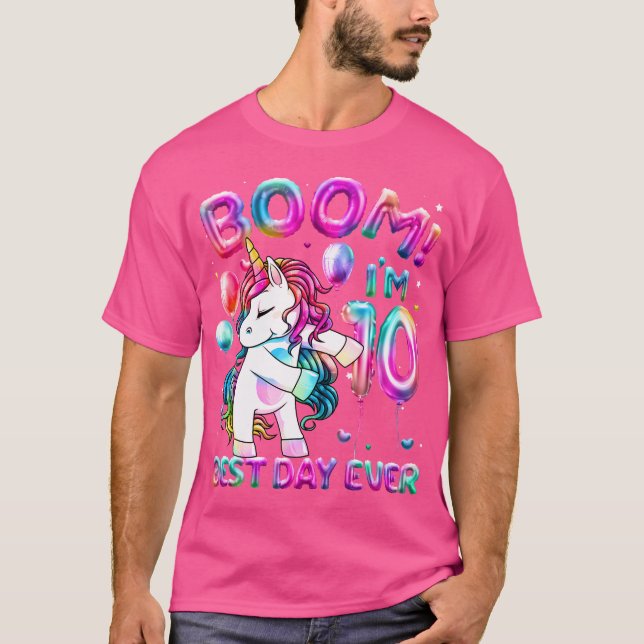 T-shirt 10 Years Old Flossing Unicorn 10Th Birthday Girl P (Devant)