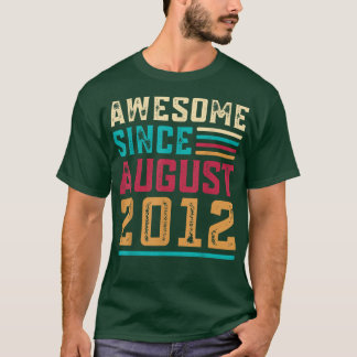 T-shirt 10 Years Old Toxits Awesome Since Août 2012 10th 