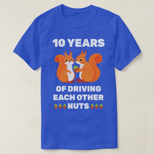 T-shirt 10e 10e Anniversaire Mariage Tin Funny Couple H (Design devant)