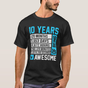 T-shirt 10e anniversaire 10 ans d'être génial