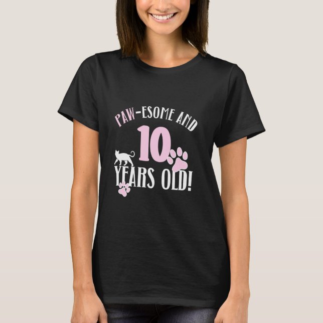 T-shirt 10e anniversaire 10 ans maman de chat amoureuse de (Devant)