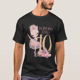 T-shirt 10E Anniversaire Ballerina Party Blonde Danseur Ba