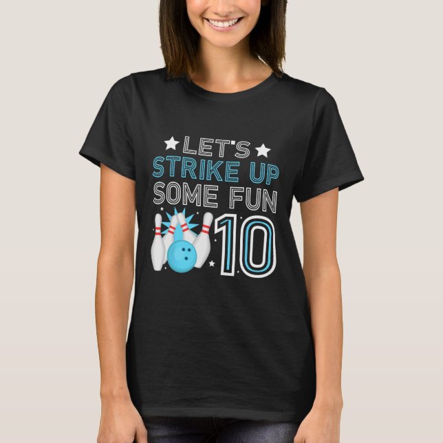T-shirt 10e anniversaire Bowling Boy 10 ans Old Bowlin (Devant)
