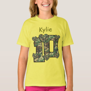 T-shirt 10e anniversaire CAMO Nom personnalisé V11