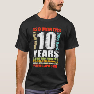 T-shirt 10e anniversaire de la 10e anniversaire de Years O