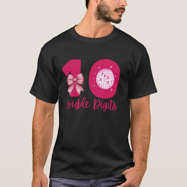 T-shirt 10e anniversaire Double chiffres 10 ans fille Mile (Devant)