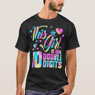 T-shirt 10e Anniversaire Fête Tie Dye Cette fille maintena