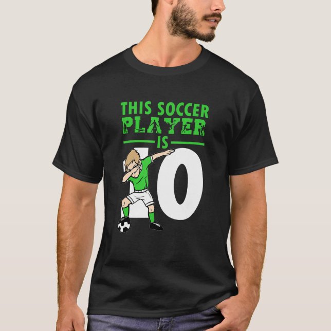 T-shirt 10e Anniversaire Football 10 ans Joueur de Footbal (Devant)