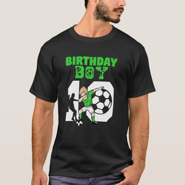 T-shirt 10e Anniversaire Football 10 ans Joueur de Footbal (Devant)