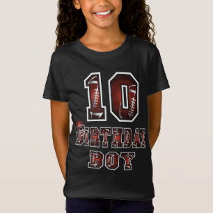 T-Shirt 10e anniversaire garçon 10 ans football amoureux