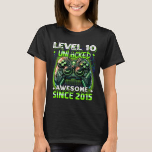 T-shirt 10e anniversaire Garçon niveau 10 Joueur 10 ans Je