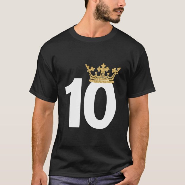 T-shirt 10E Anniversaire Garçon Prince Crown (Devant)