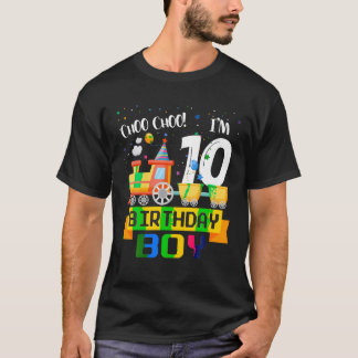 T-shirt 10e anniversaire Garçon Train 10 ans Cool B jour M