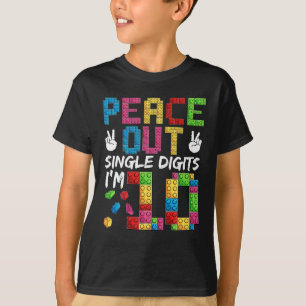 T-shirt 10e anniversaire garçons 10 ans Vieux Paix dehors