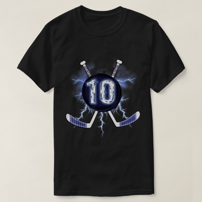 T-shirt 10e anniversaire Hockey sur glace 10 ans (Design devant)
