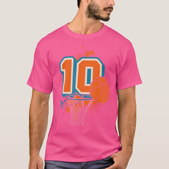 T-shirt 10E Anniversaire Joueur De Basketball Joueur De Ba (Devant)