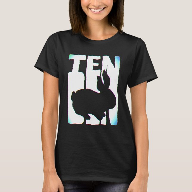 T-shirt 10e anniversaire Lapin Lapin Ventilateur de lapin  (Devant)