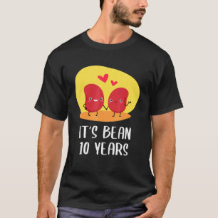 T-shirt 10e anniversaire Mariage de 10 ans Bean Couple Him