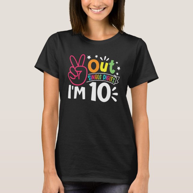 T-shirt 10e anniversaire Peace Out Chiffres simples Je sui (Devant)