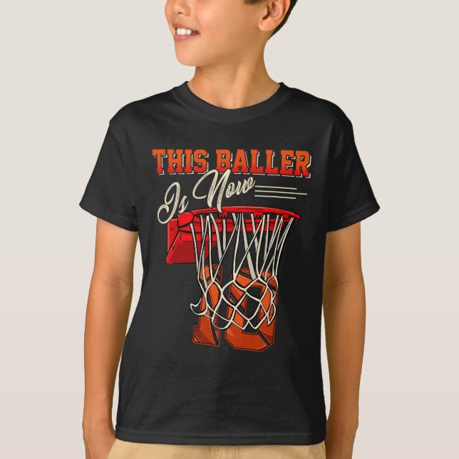 T-shirt 10e anniversaire pour garçon Basketball 10 ans enf (Devant)